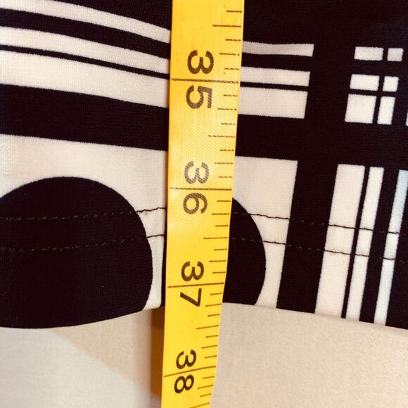 Joseph Ribkoff Size 14  Black & White Geometric Print Shirt Dress Made In Canada - Picture 10 of 11